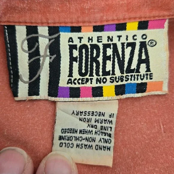 Vintage Forenza 1980s Large Terracotta Button-Up Womens Shirt Long Sleeve - Picture 7 of 8